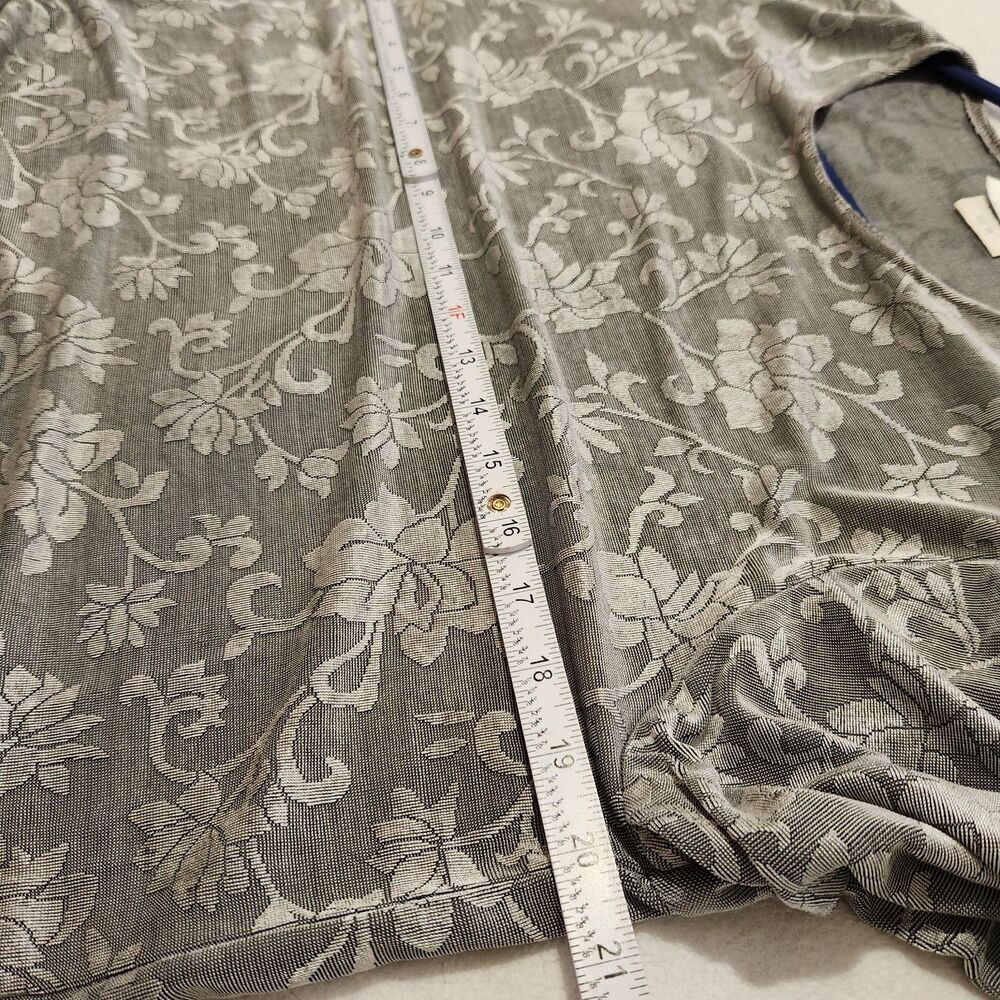 Clio Top And Maxi Skirt Set Size Small Medium Or Large Gray Floral Made In USA. - Picture 6 of 12